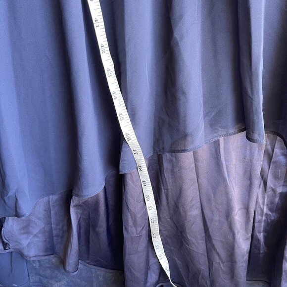 Eliza J Navy Blue Embellished High/Low Chiffon Dress Size 10 $188 - Picture 9 of 14